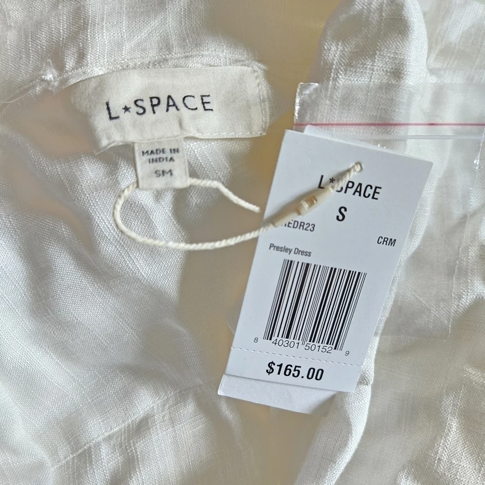New L*Space Presley Cover-Up Swim Beach Cream Midi Dress NWT Small